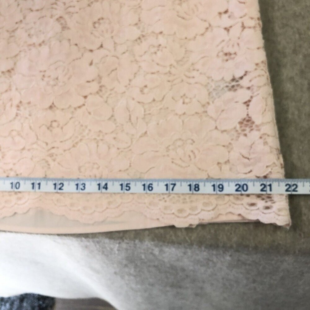 Vince Camuto Womens Sz 6 Lace Floral Flared Bell Sleeves Pink Peachy Shift Dress - Picture 11 of 12